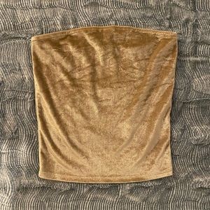 Gold Velvet Tube Top